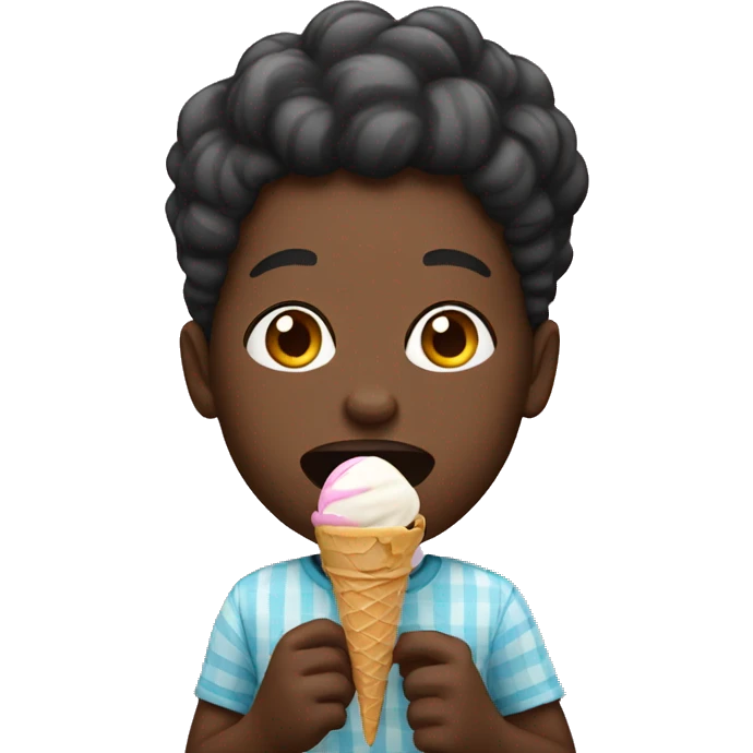 Black person eating ice cream  emoji