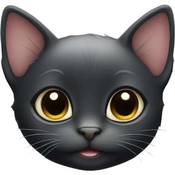 Super cute black kitten emoji