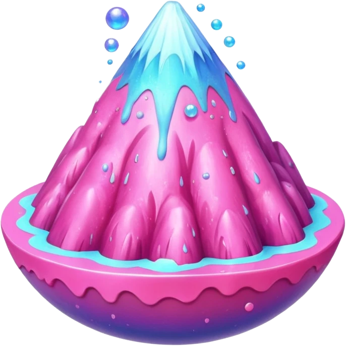 Pink volcano of Bubble emoji