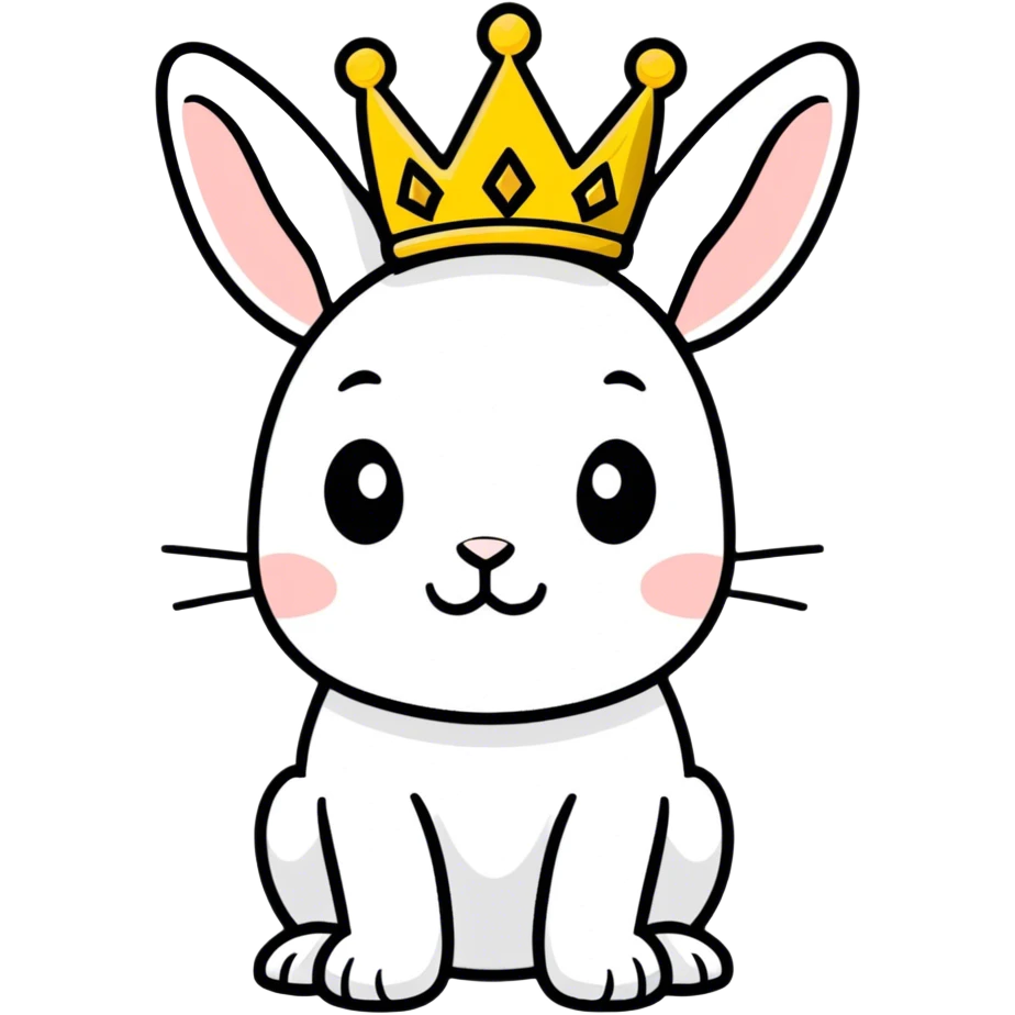 White bunny wearing a crown emoji