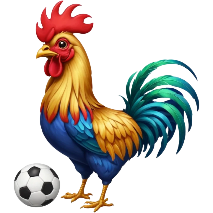 A Portuguese rooster with a soccer ball  emoji
