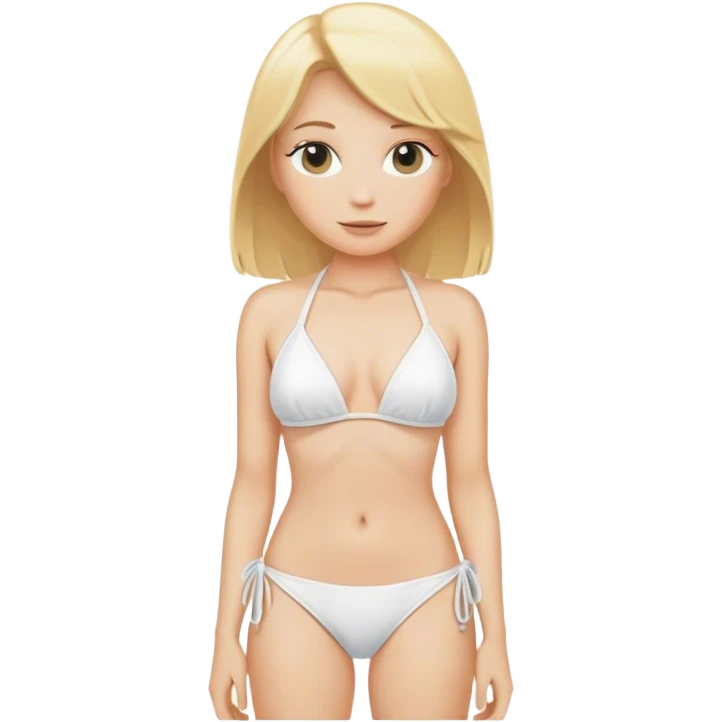 white bikini woman faceless blonde emoji