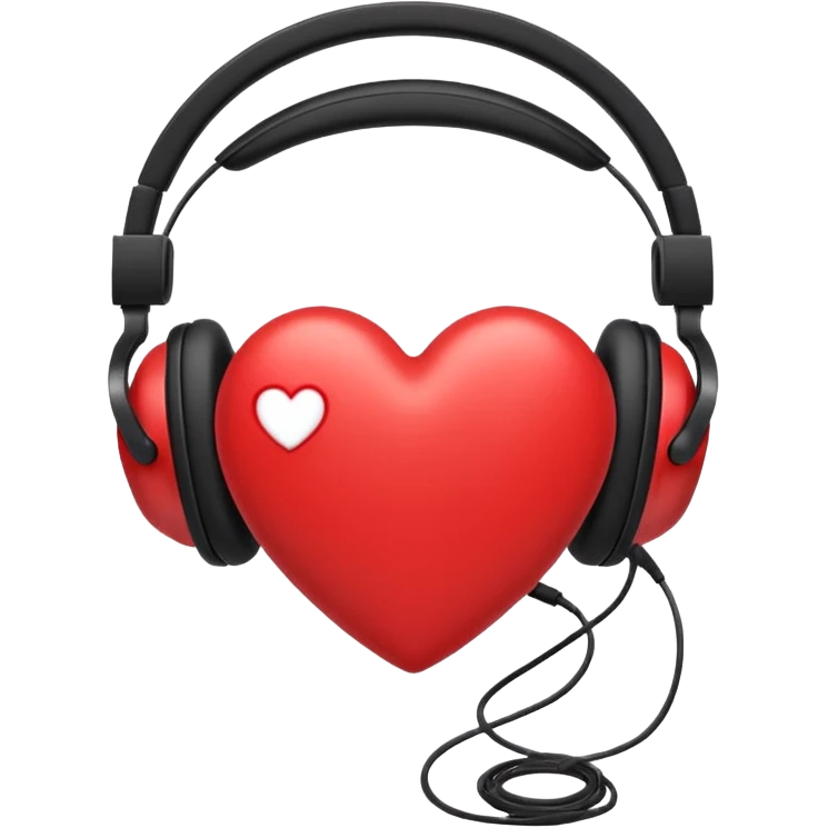 heart with black headphones emoji