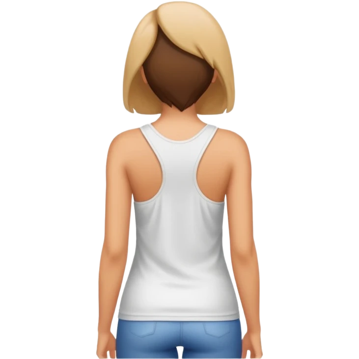 the back of a woman with an average body, neutral pose emoji