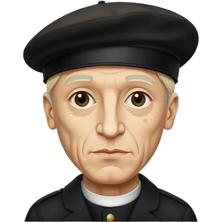 Pablo Picasso wear black berret hat emoji