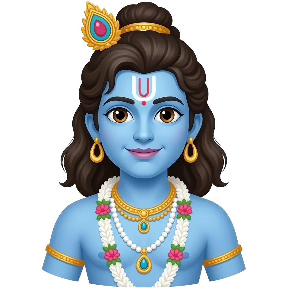 Krishna with blue skin, divine emoji
