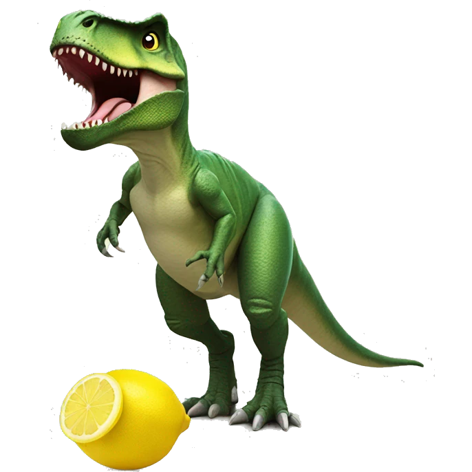 t-rex with a lemon emoji