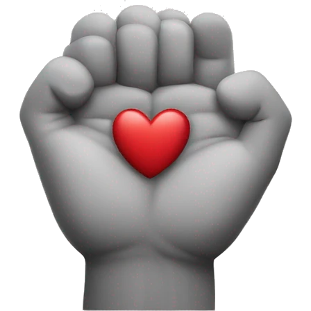 A heart with hands emoji