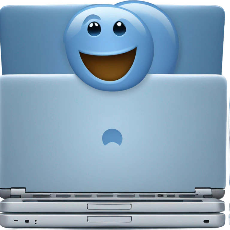 Laptop BLUE Very happy  emoji