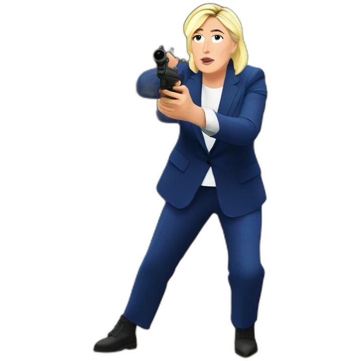 Marine Le pen shooting trees emoji