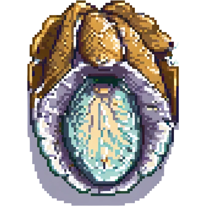 pixel art oyster, small pixel resolution, vibrant colors emoji