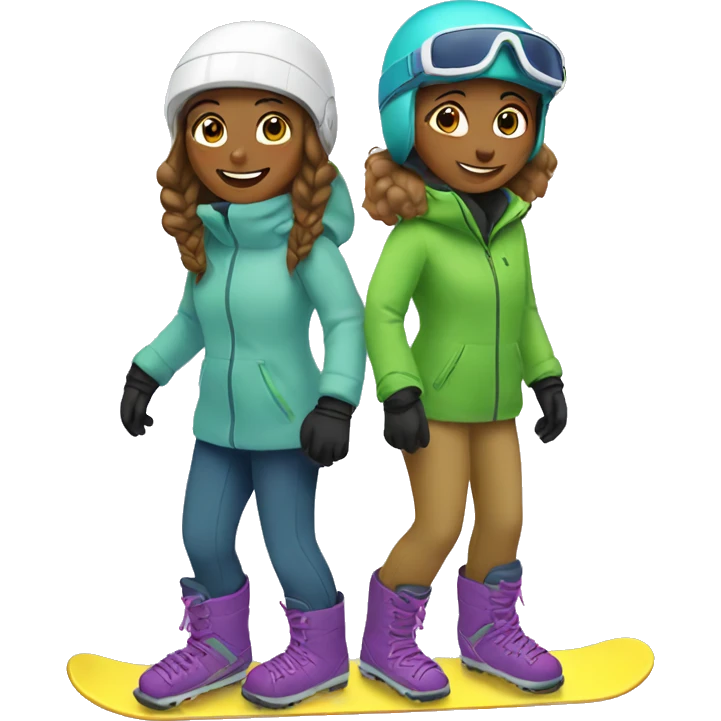 Two girls snowboarding emoji