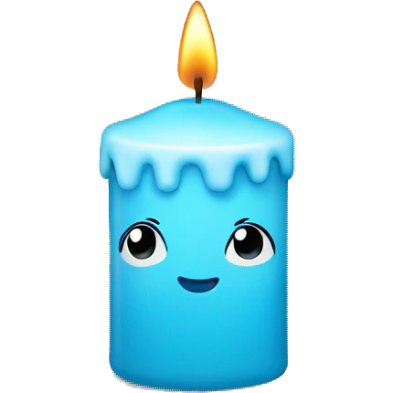 Cute baby blue candle emoji