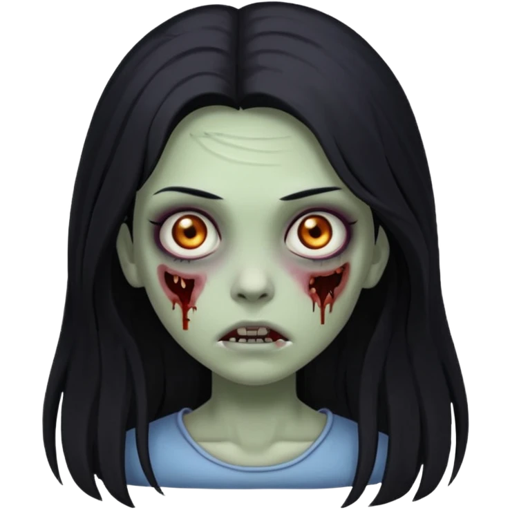 girl zombie with long black hair  emoji