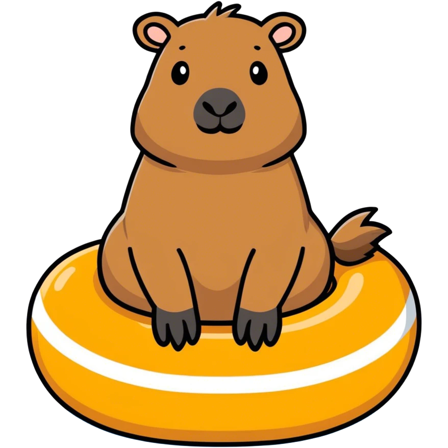 capybara with a pool floaty emoji