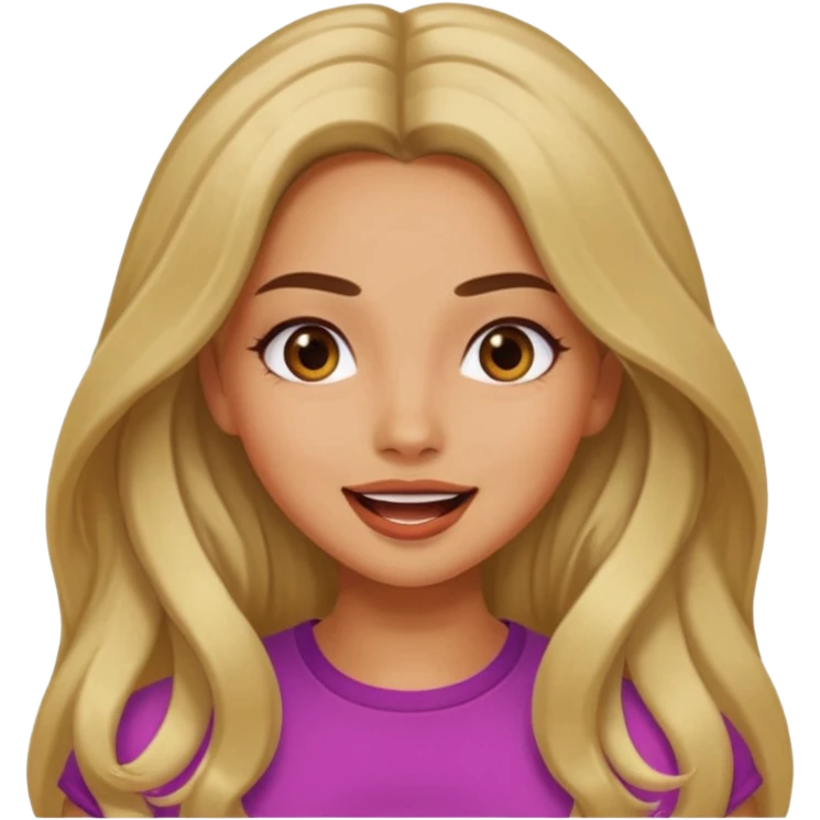 pretty long hair girl middle parted, amazed, good clothes, tanned, baddie, RELLY PREETY, BADDIE emoji