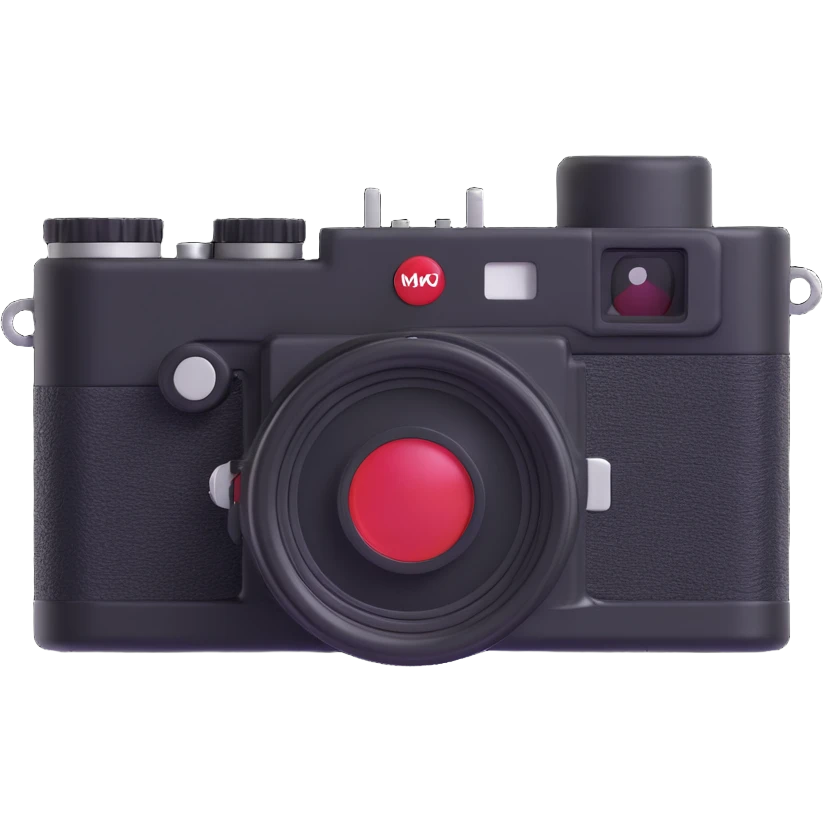 3D emoji of a classic rangefinder camera inspired by Leica M series, realistic and high quality emoji