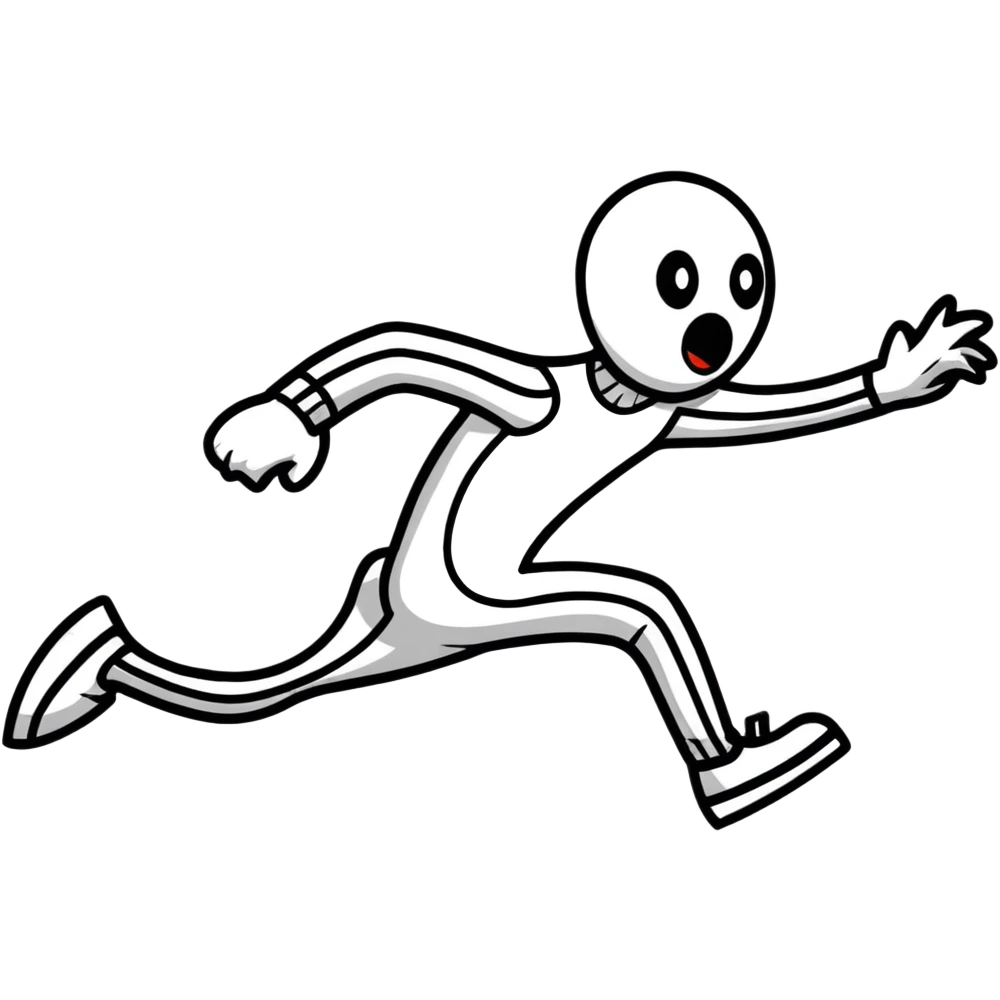 Person running away in terror from unseen threat emoji