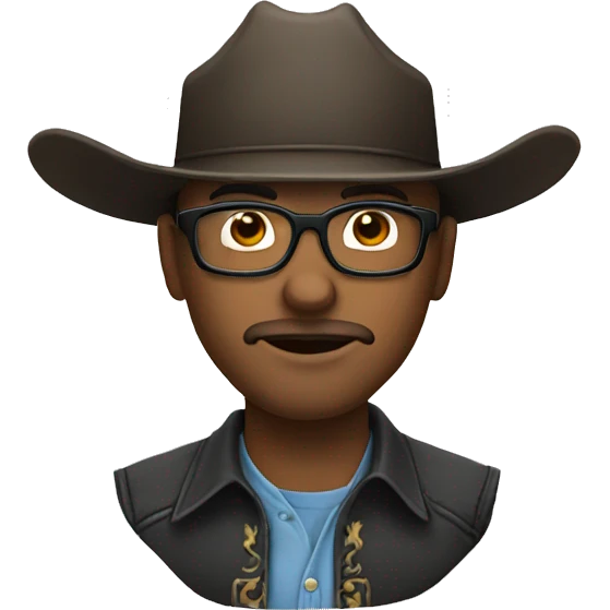 white cowboy with glasses  emoji