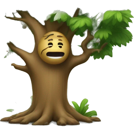 Dans la forêt sous un arbre emoji