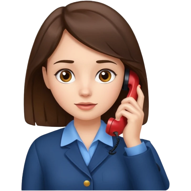 ￼ Brunette Haired Girl on the phone  emoji