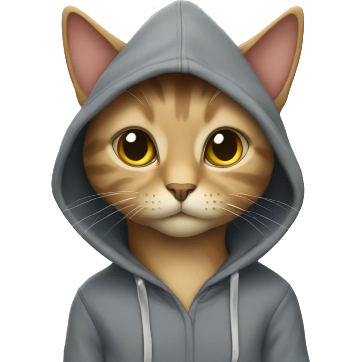 Cat wearing hoodie  emoji