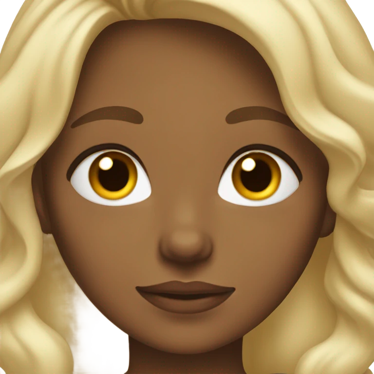 Blonde wavy hair girl and brown eyes  emoji