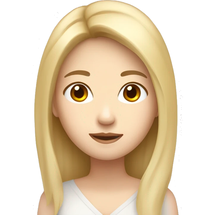 have small face, middle long blond hair white skin color asian woman, from shoulders, make only one emoji,  emoji