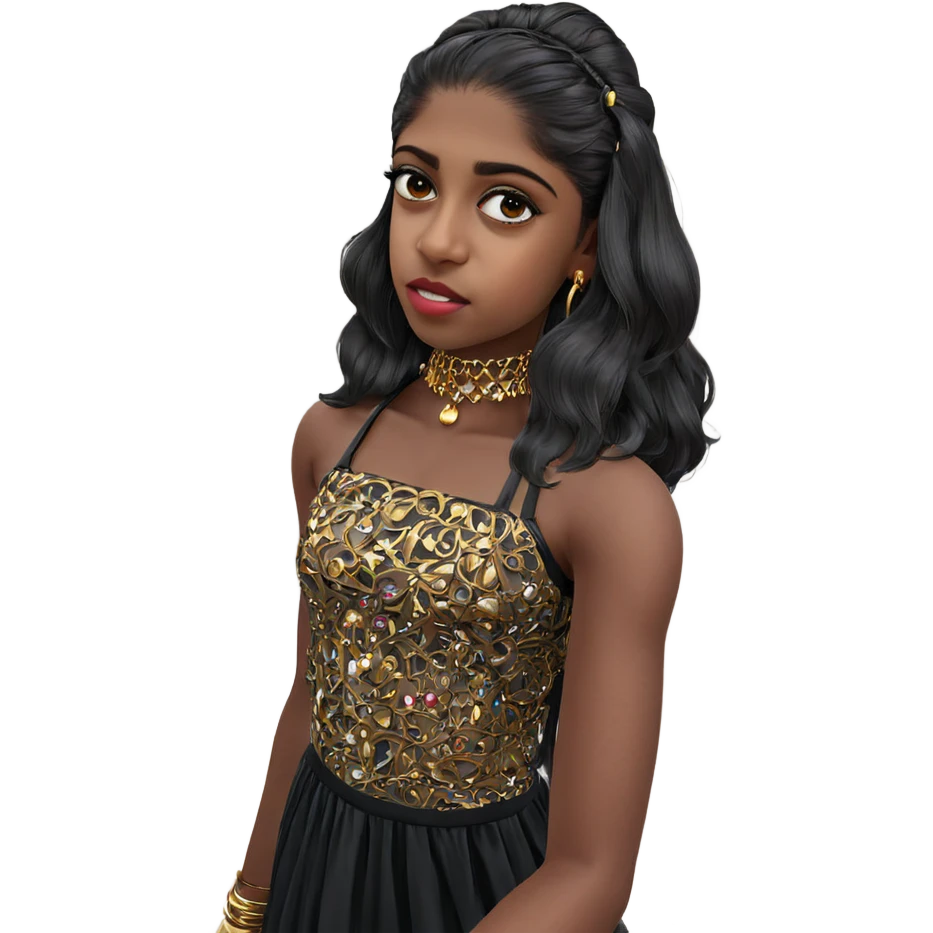 beautiful black girl with jewelry emoji