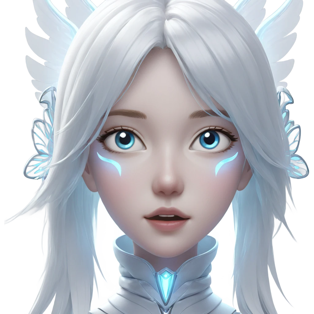 ethereal girl with glowing wings emoji