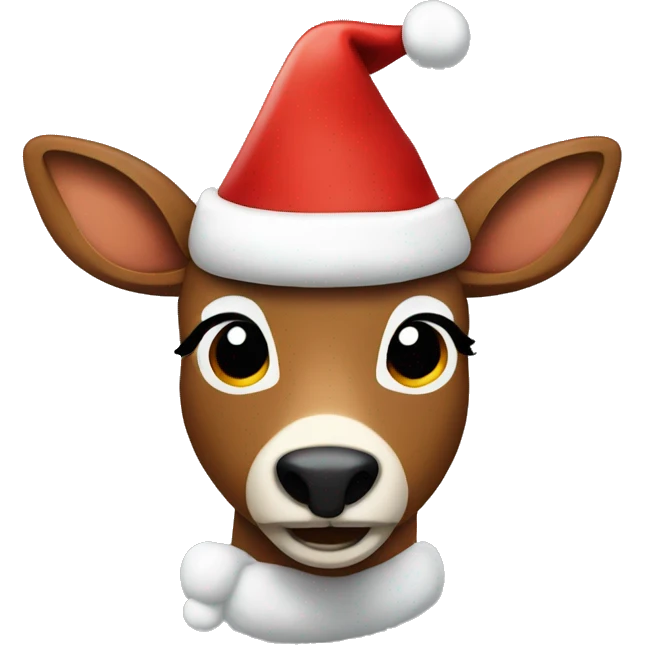 rudolph wearing a santa hat emoji