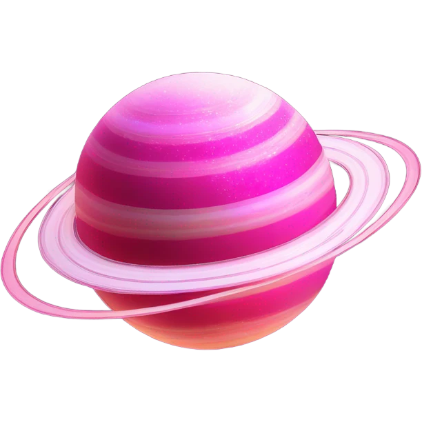 Hot pink glitter Saturn  emoji