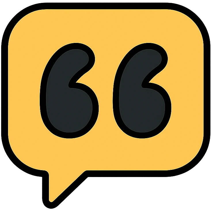 quotes icon in gold and black, modern Instagram look emoji