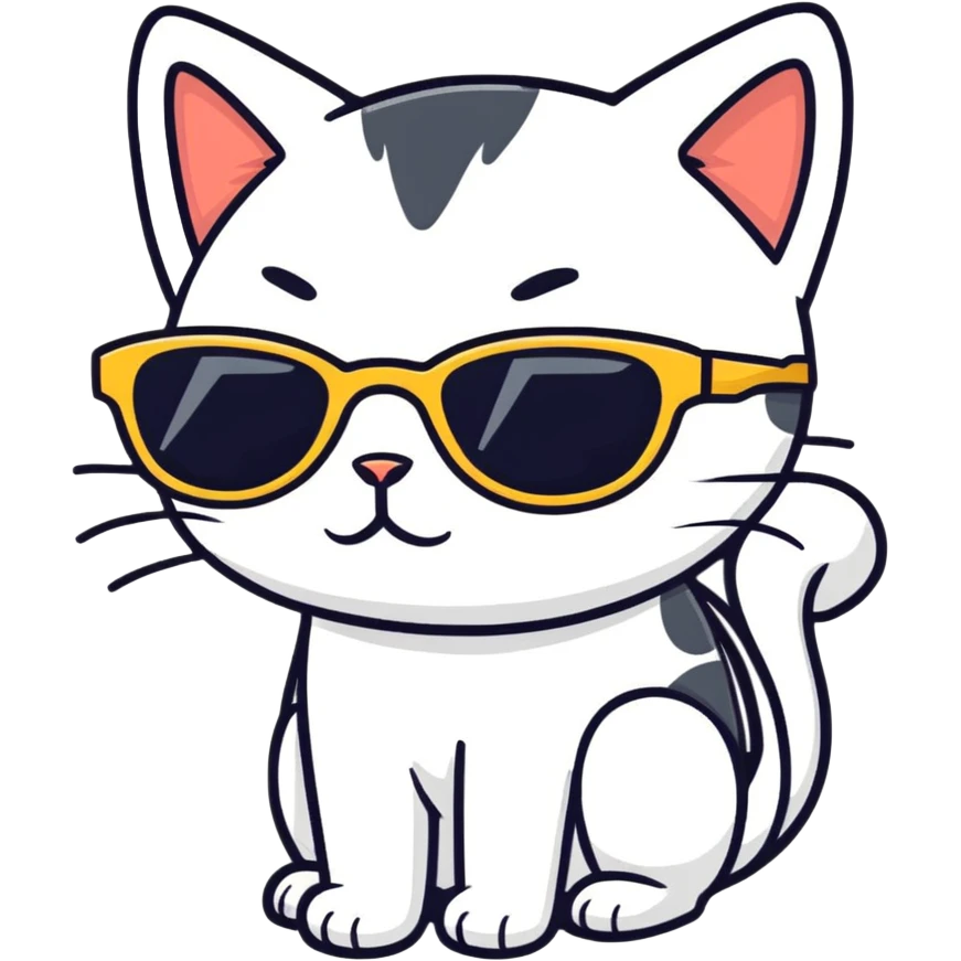 Cat with sunglasses emoji