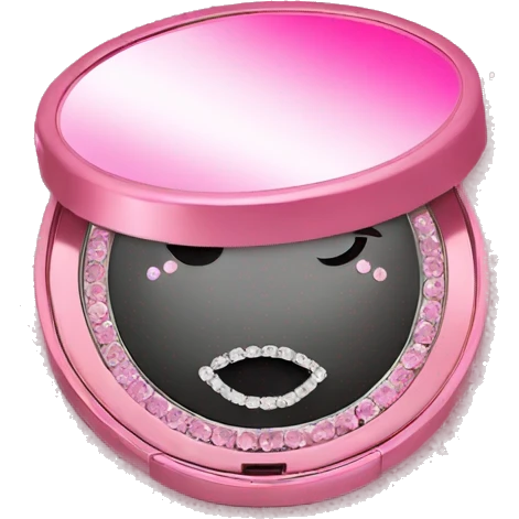 Pink bling mirror compact emoji