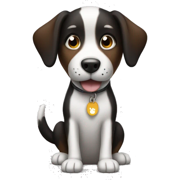 Black white brown dog giving thumbs up emoji