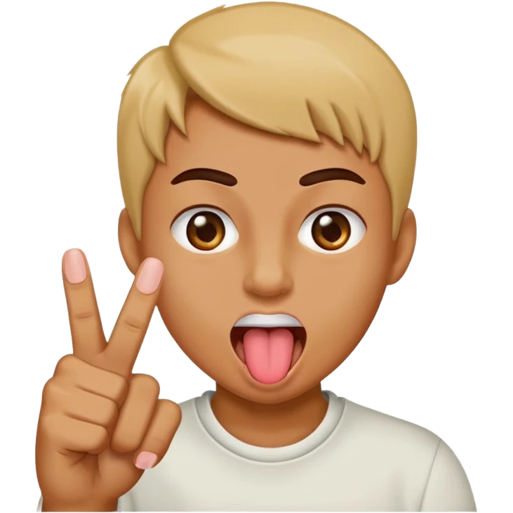 Tongue sticking out with middle finger emoji