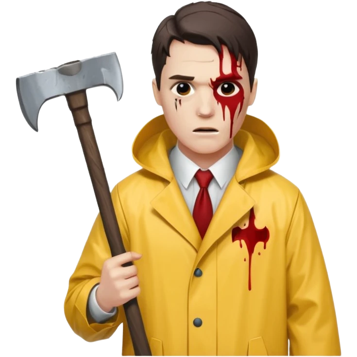 Американский психопат в дождевике с топором emoji