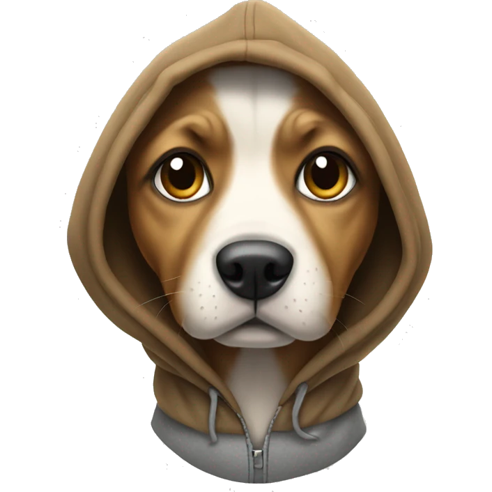 Dog wearing a hoodie emoji