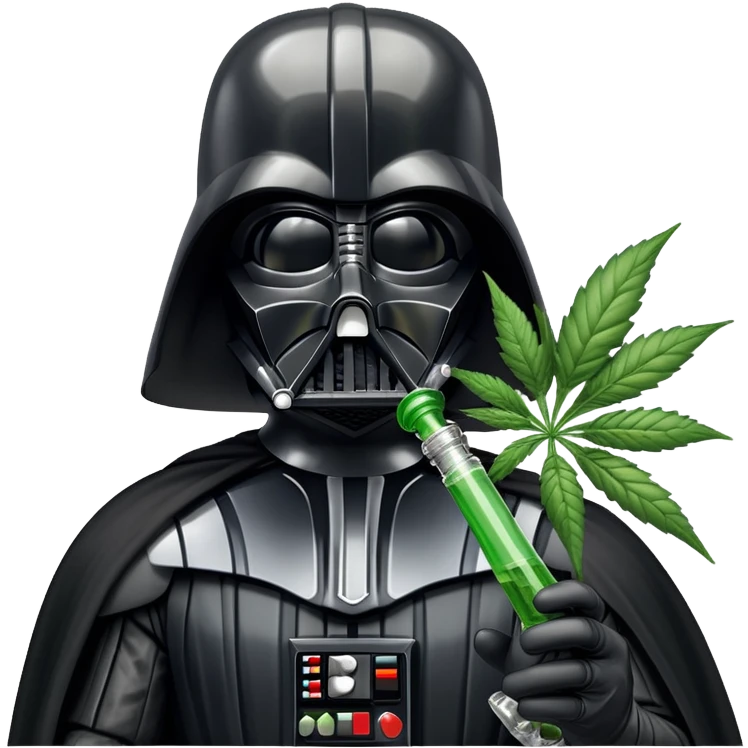 darth vader with a weed bong attached to his mask emoji