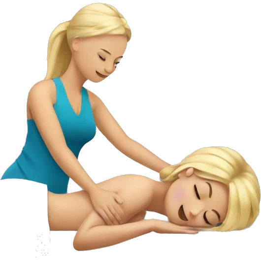 A blonde girl getting a massage  emoji