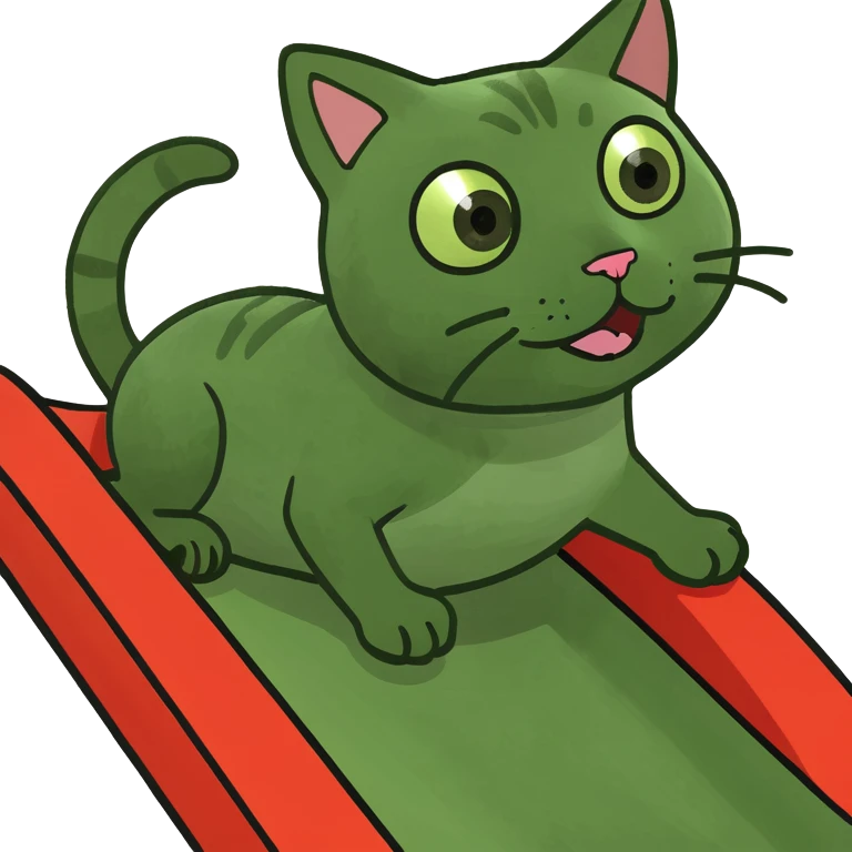 Cat sliding on a slide emoji