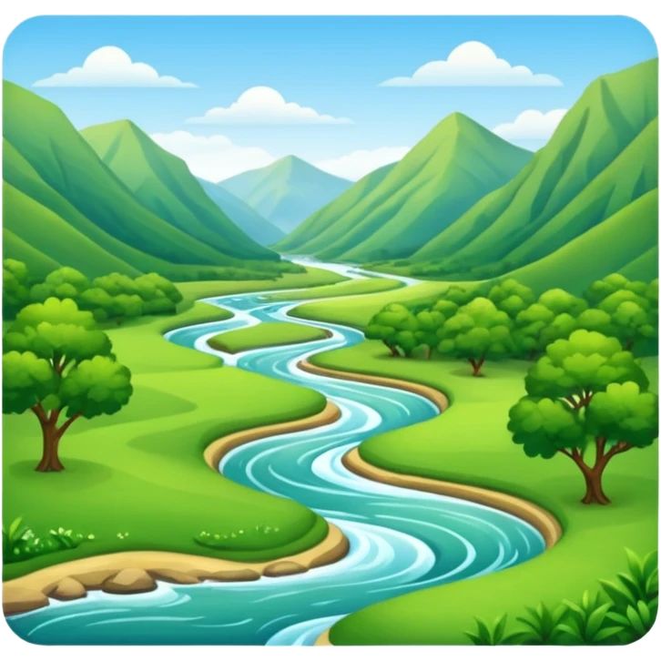 summer valley with a river emoji