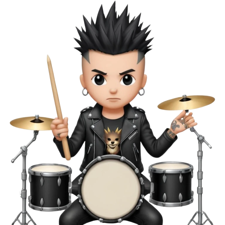 drummer punk animal emoji