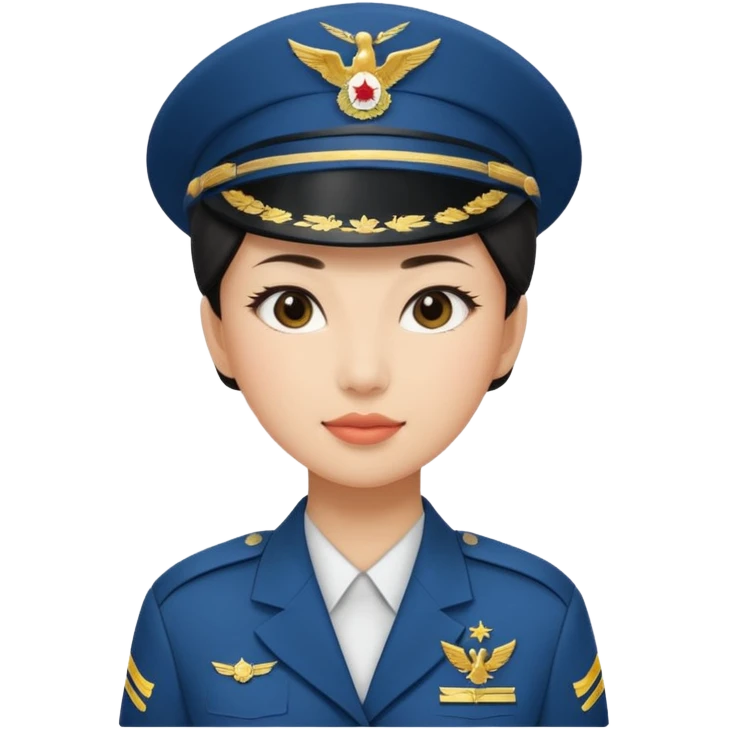 Asian female. Air Force military  emoji