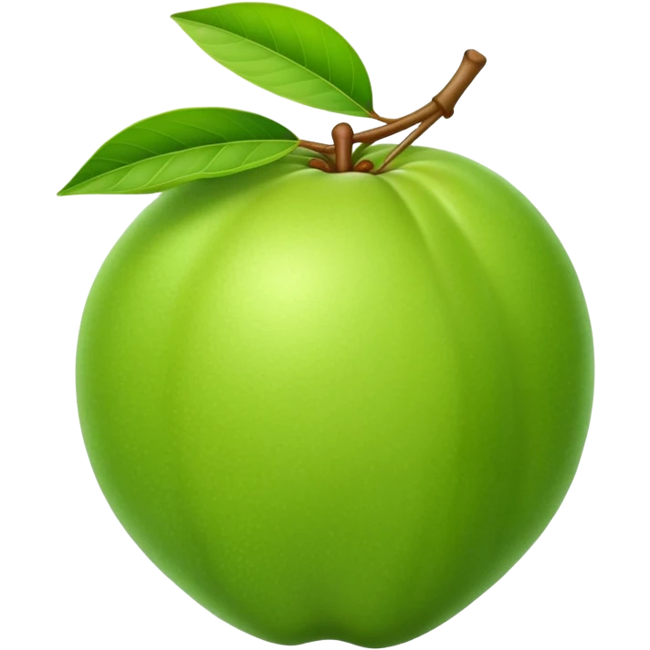 A green guava with a leaf attached emoji