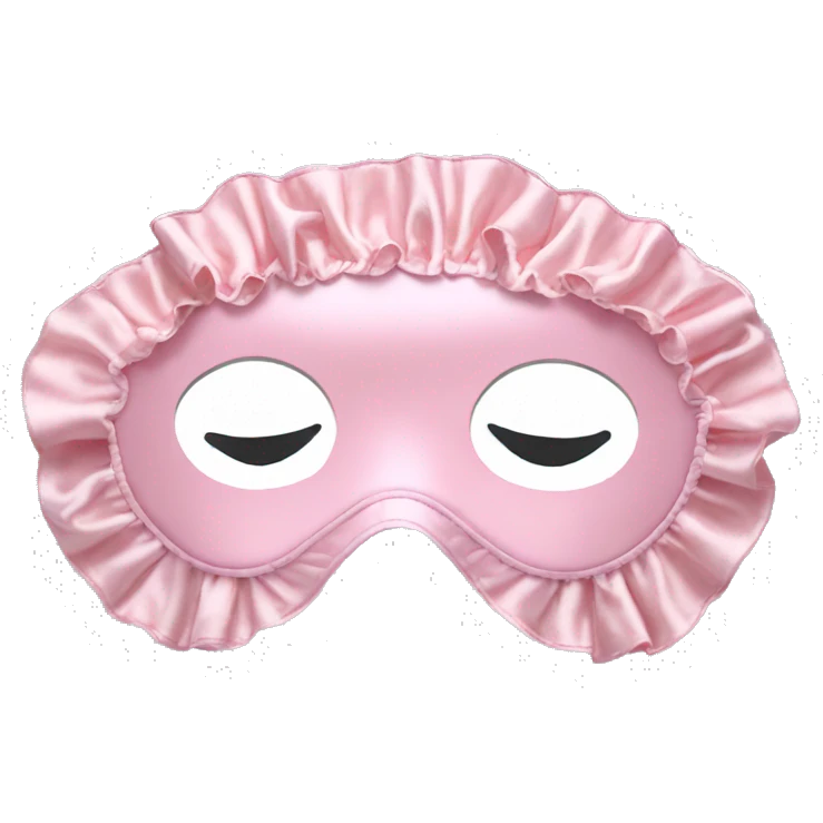 Light pink Frilly satin sleep mask no eyes emoji