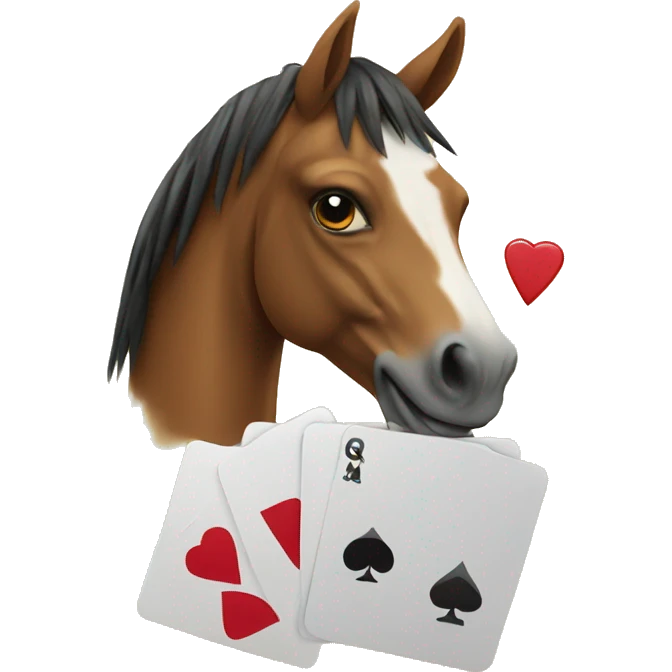 Horse playing poker emoji