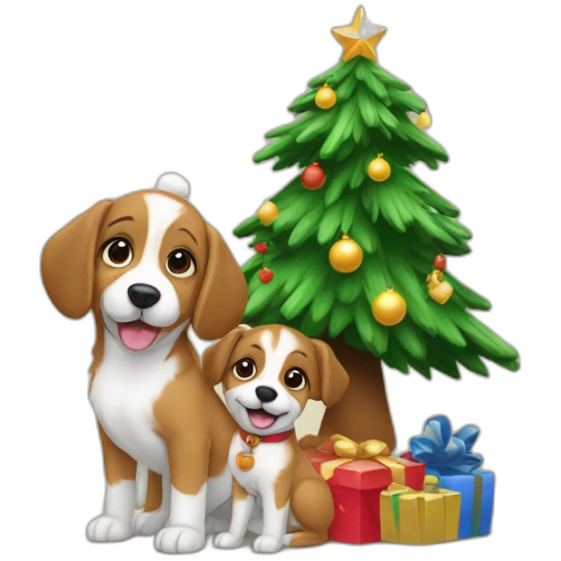Sapin de noël and baby dog emoji
