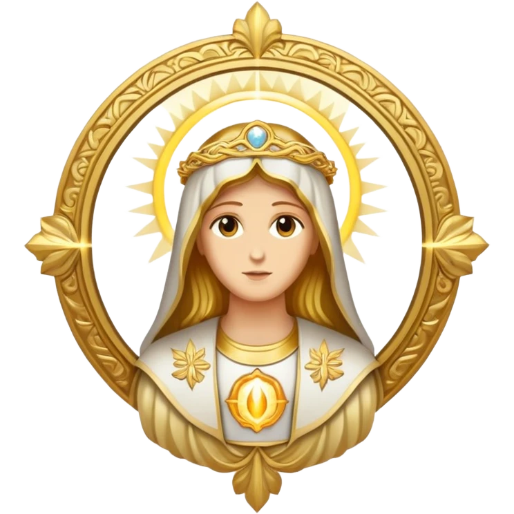 holy saint emblem with halo and divine light emoji